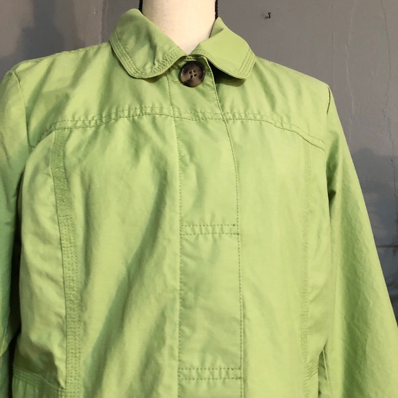 Eddie Bauer Long Green Trench Coat - Picture 4 of 7